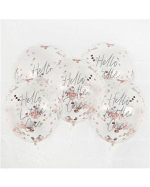 Hello Little One Confetti Latex Balloons - 12&quot; (5pk)