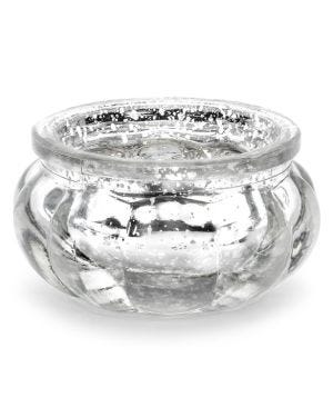 Silver Glass Candle Holder - 6cm