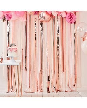 Mix It Up Pink &amp; Rose Gold Streamer Backdrop Kit