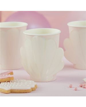 Mermaid Magic Shell Paper Cups - 266ml (8pk)