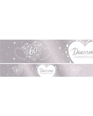 60th Diamond Wedding Anniversary Foil Banner - 2.74m