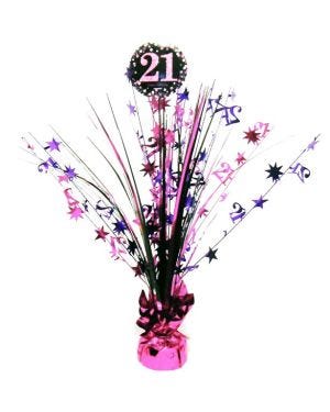 Pink Age 21 Table Centrepiece - 46cm