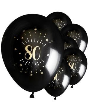 Sparkling Gold 80th Balloon - 11&quot; Latex (6pk)
