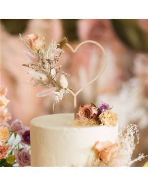 Wooden Heart Cake Topper - 23cm