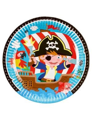 Captain Pirate Paper Plates - 23cm (8pk)