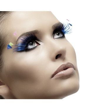 Blue Feather Eyelashes