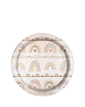Boho Rainbow Paper Plates - 18cm (8pk)