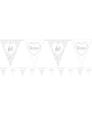60th Diamond Wedding Anniversary Flag Bunting - 3.7m