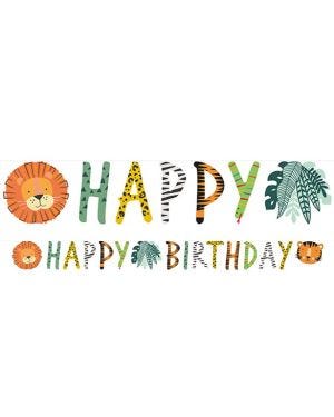 Get Wild Safari &#039;Happy Birthday&#039; Paper Banner - 1.8m