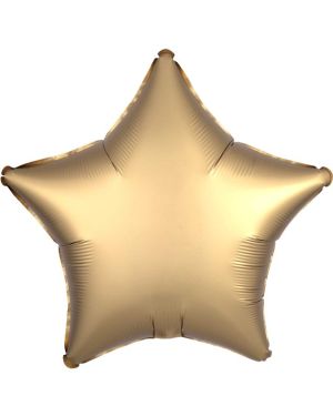 Gold Sateen Satin Luxe Star Foil Balloon - 18&quot;