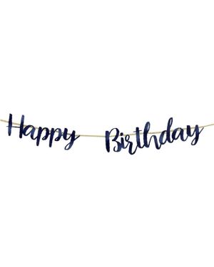 Navy Happy Birthday Paper Bunting - 1.8m