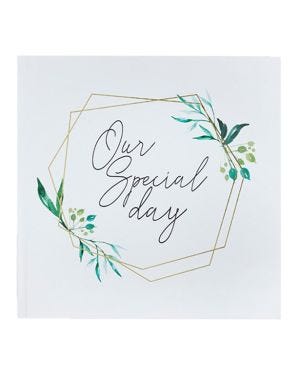 Geometric Greenery Wedding Guest Book