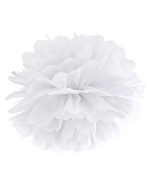 White Pom Pom Decoration - 25cm