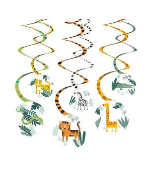 Get Wild Safari Hanging Swirl Decorations (6pk)