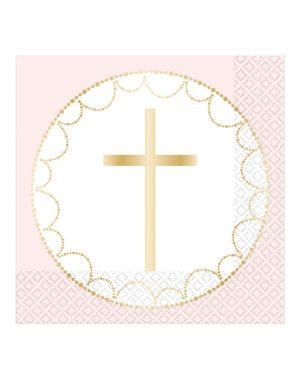 Pink Botanical Paper Napkins - 33cm (20pk)