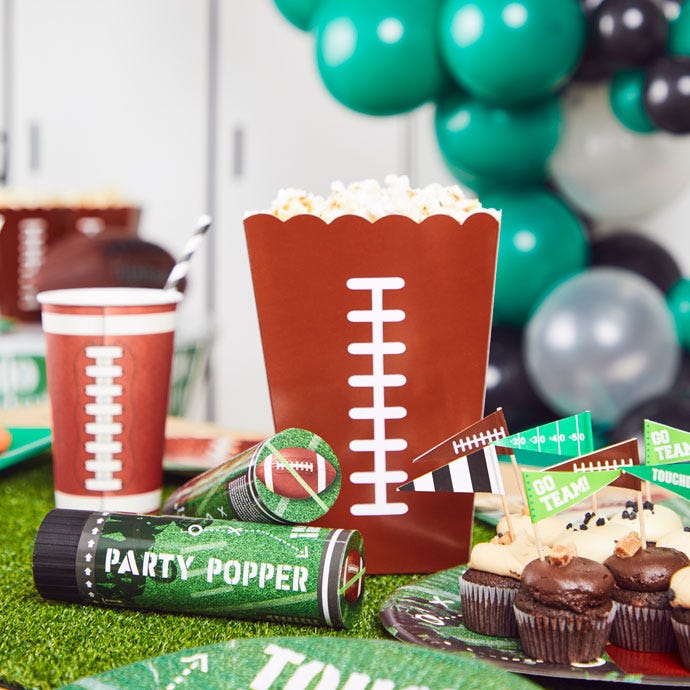 football themed popcorn buckets