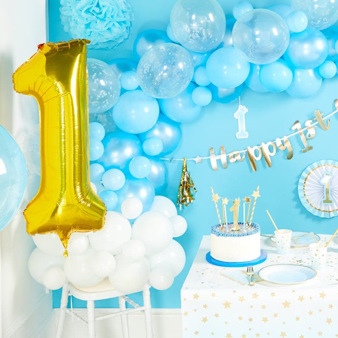 Blue 1st birthday theme