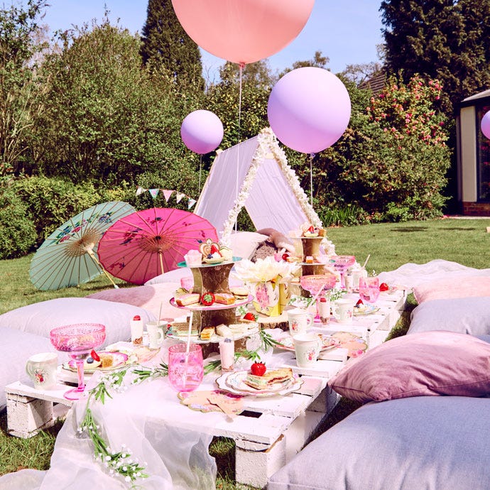 1st birthday garden party set up