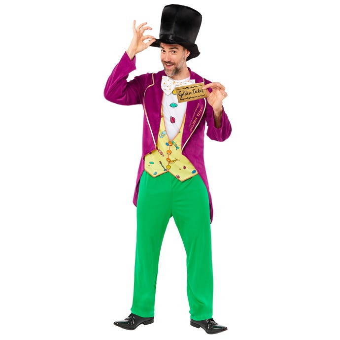 man in Willy Wonka costume
