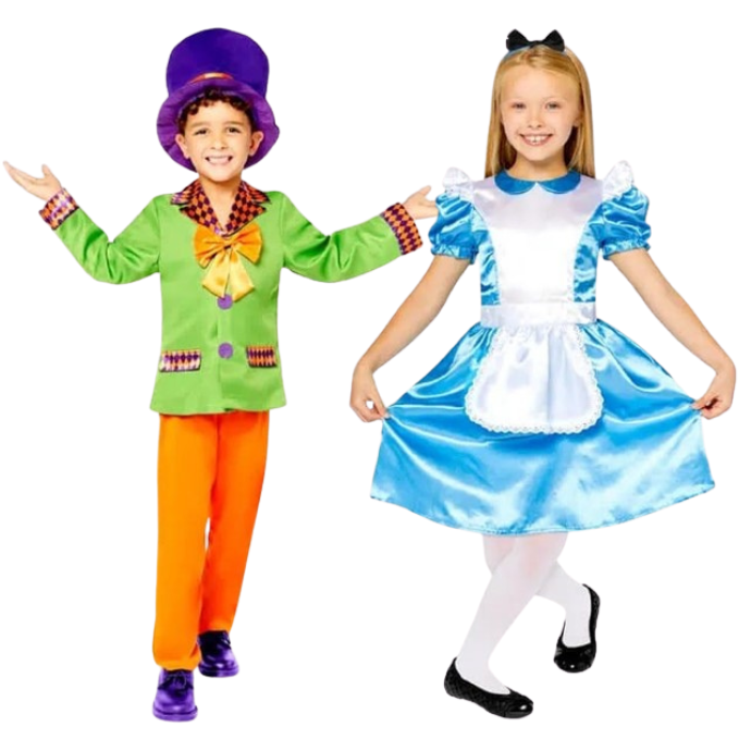 Mad Hatter and alice in wonderland world book day sibling idea